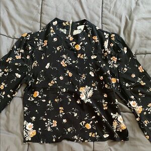 Floral Black Blouse